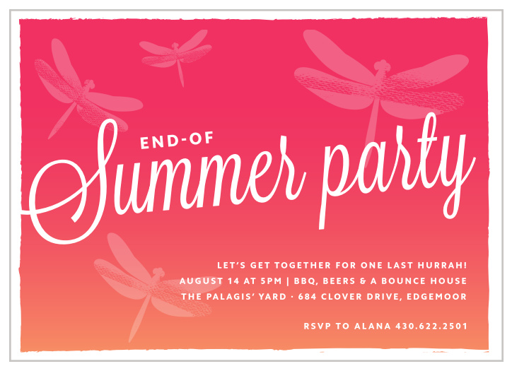 Invite the whole neighborhood for a BBQ with the Summer Sunset Party Invitation.