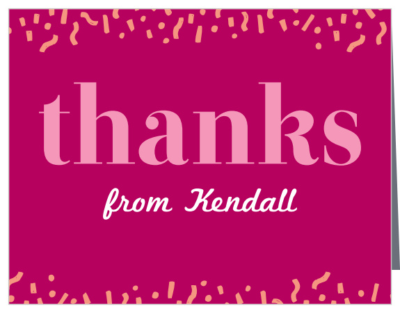 Thank everyone who helped make your sweet sixteen special with the Confetti Fun Sweet Sixteen Thank You Cards.