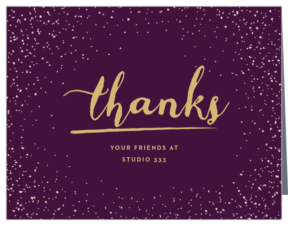 Show guests your gratitude with the Glittering Lights Foil Gala Thank You Cards.