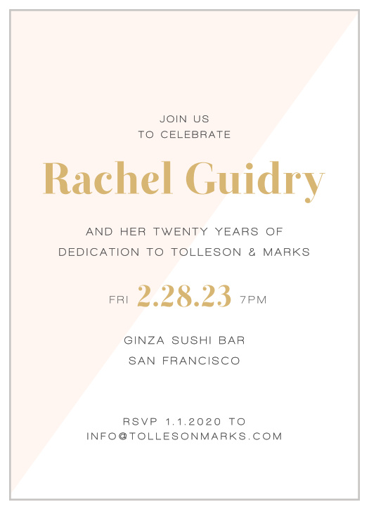 Celebrate a lifetime of hard work and dedication with the Cosmopolitan Class Retirement Celebration Invitation.