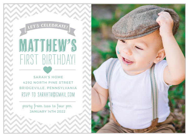 Celebrate your baby’s big day fashionably with the Trendy Chevron Baby Announcements from the Love Vs Design Collection at Basic Invite. 