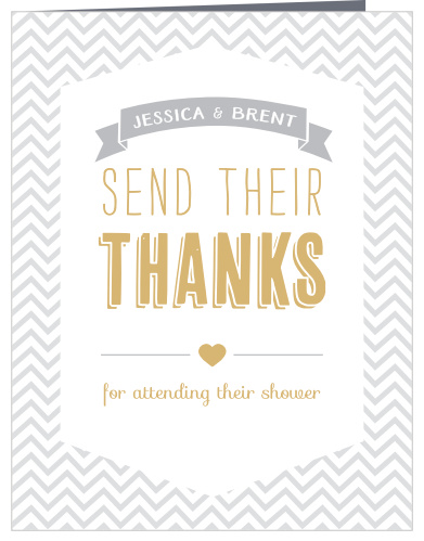 Trendy Chevron Foil Baby Shower Thank You Cards