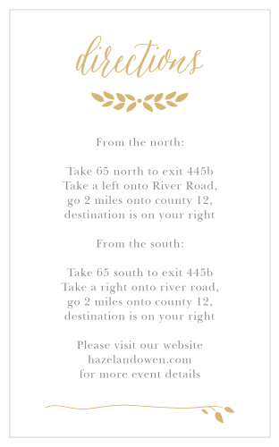 Blushing Leaves Foil Direction Cards