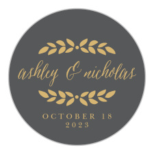 Personalize your stationery with the Blushing Leaves Foil Stationery Stickers. 