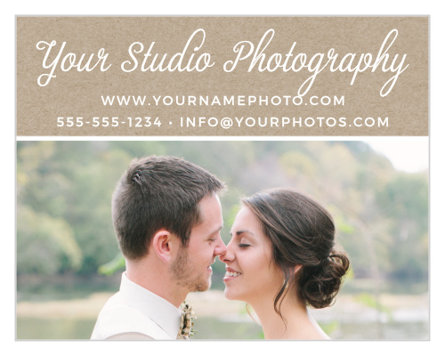 Advertise your photography studio with the Kraft Frame Contact Card.