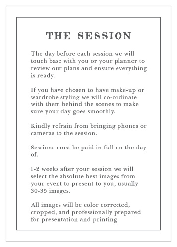 Prepare clients for their one-on-one time with the photographer using the Modern Family Session Cards.