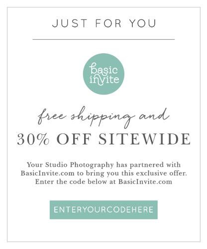 Share your Basic Invite partner code with clients using the Modern Collage Offer Card. 