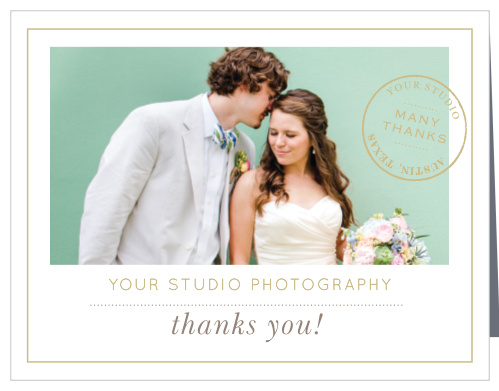 Show clients gratitude for their business with the Destination Stamp Thank You Cards.