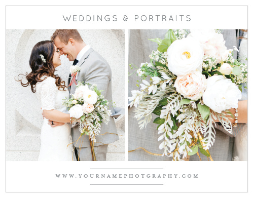 Extend special offers to clients with the Modern Collage Promotion Card. 