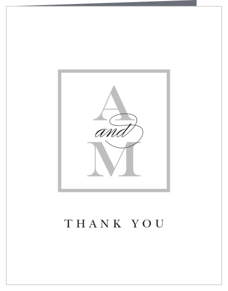 Make an elegant impression with our Monogram Square Thank You Cards.