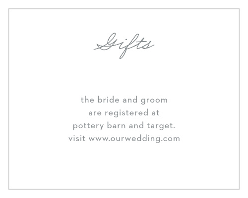 The Bold & Blissful Registry Cards’ simple design are perfect for directing guests to your wedding wish list. 