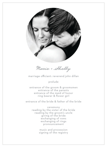 Organize your ceremony with the beautifully understated style of the Bold & Blissful Wedding Programs.