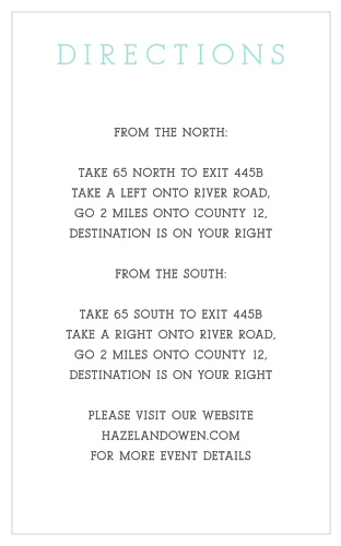 Guide guests to your contemporary wedding venue with the Modern Brilliance Direction Cards from the Love Vs Design Collection at Basic Invite.