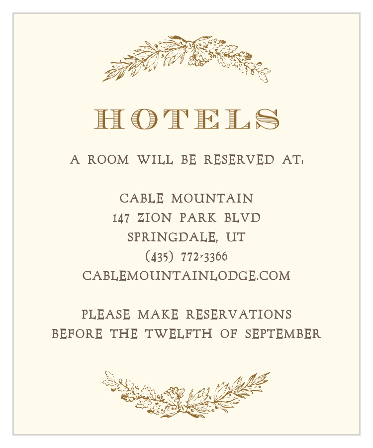 Charming Woods Accommodation Cards