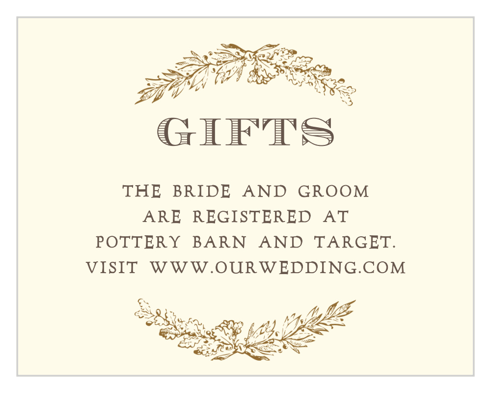 Charming Woods Registry Cards