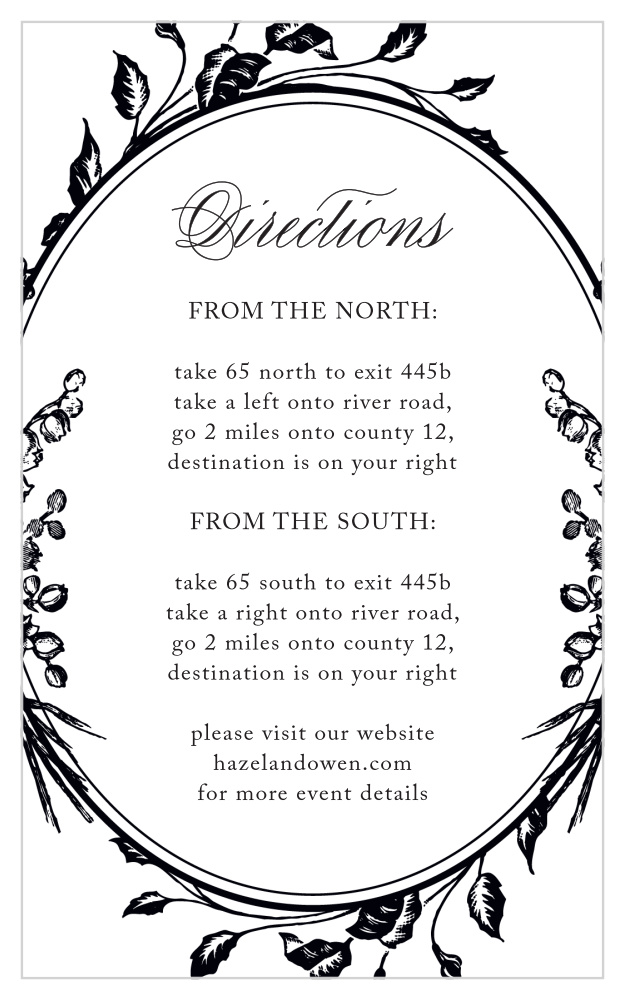 Antique Chic Direction Cards