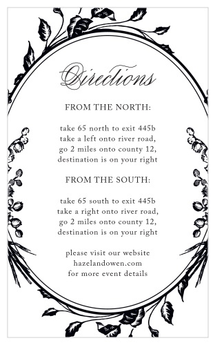 Send guests heading in the right direction to your elegant wedding venue with the Antique Chic Direction Cards.
