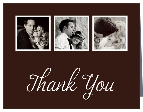 Our Photo Strip features three photos and a bold pattern to express your thanks in style.