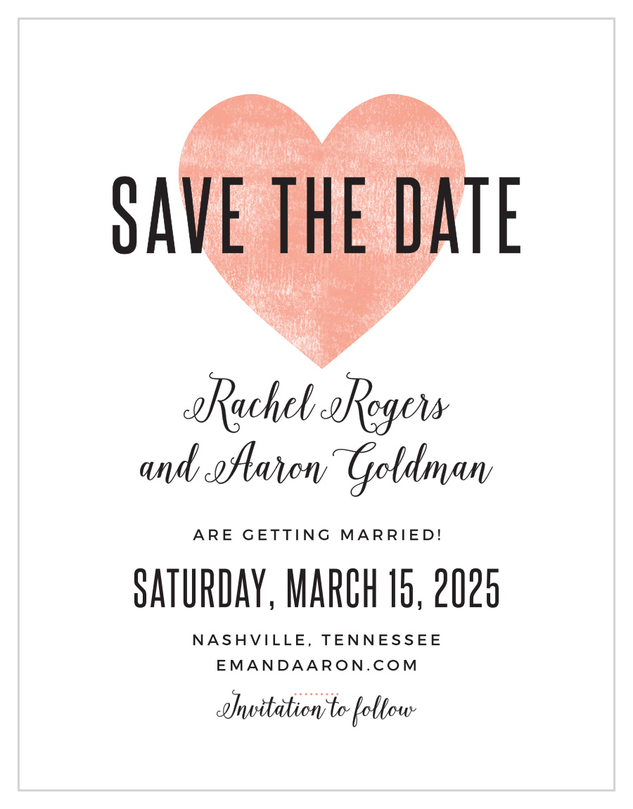 Heart In Hand Save the Date Cards