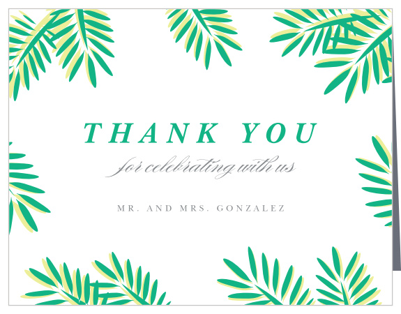 Show your appreciation for your loved ones with our Tropical Dream Wedding Thank You Cards!