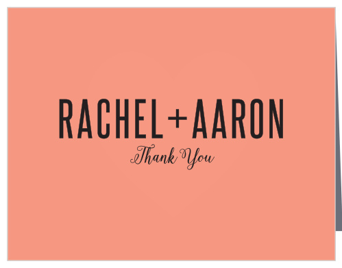 Convey your gratitude with the bold style of the Heart In Hand Thank You Cards.