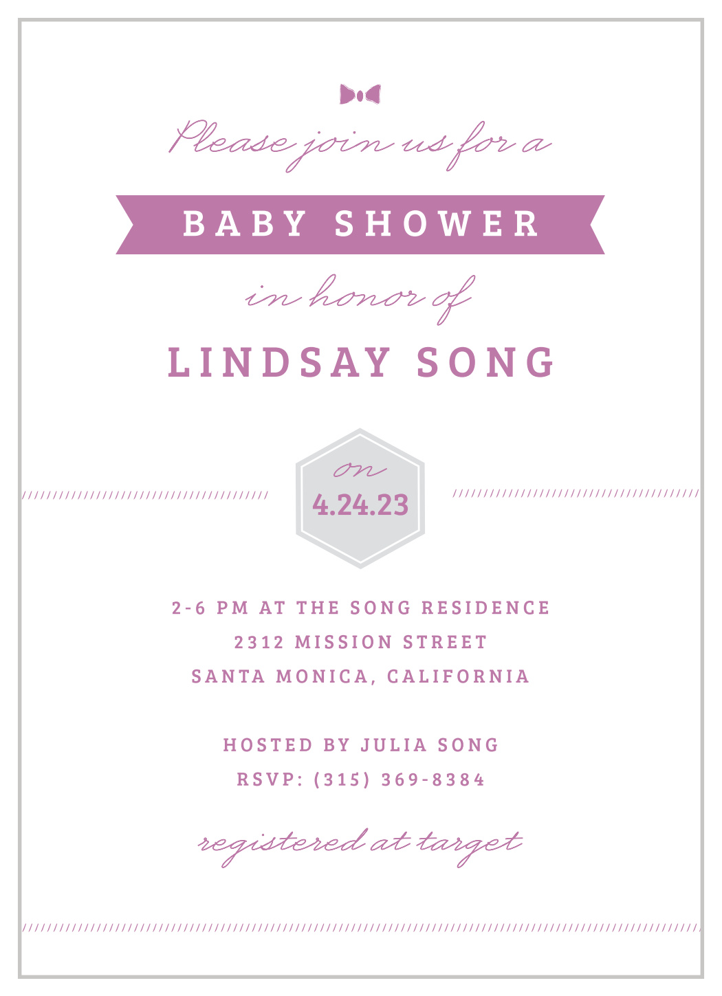 Little Lady Baby Shower Invitations