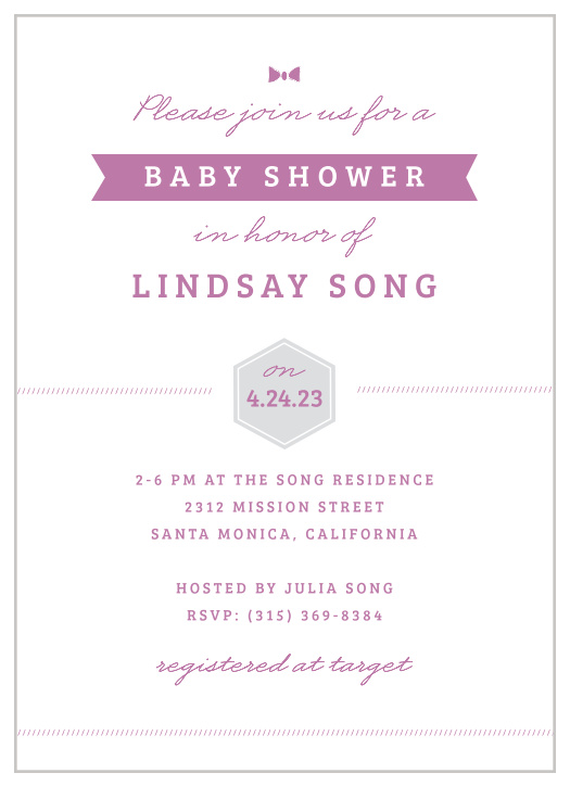 Cordially invite friends and family to celebrate the mom-to-be with the Little Lady Baby Shower Invitations from the Love Vs Design Collection at Basic Invite.