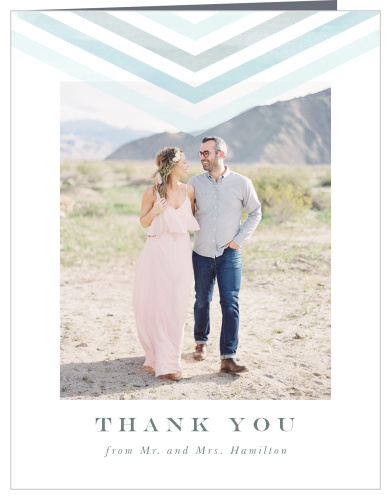 The presence and support of loved ones on your special day meant a lot to you, show them your appreciation with our Chevron Arrow Wedding Thank You Cards.