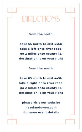 Frame your driving directions with the art deco border of the Coney Island Direction Cards.