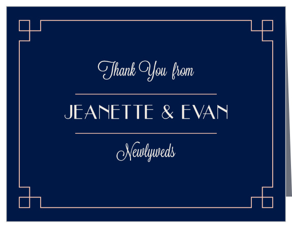 Frame your gratitude with the art deco styling of the Coney Island Thank You Cards.