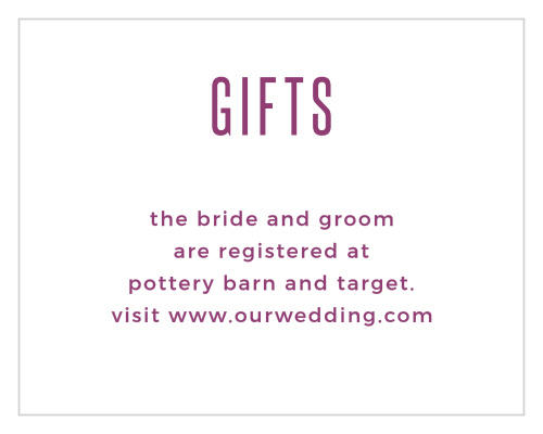 Let guests know what you need as you start your new married life with the Divinely Modern Registry Cards.