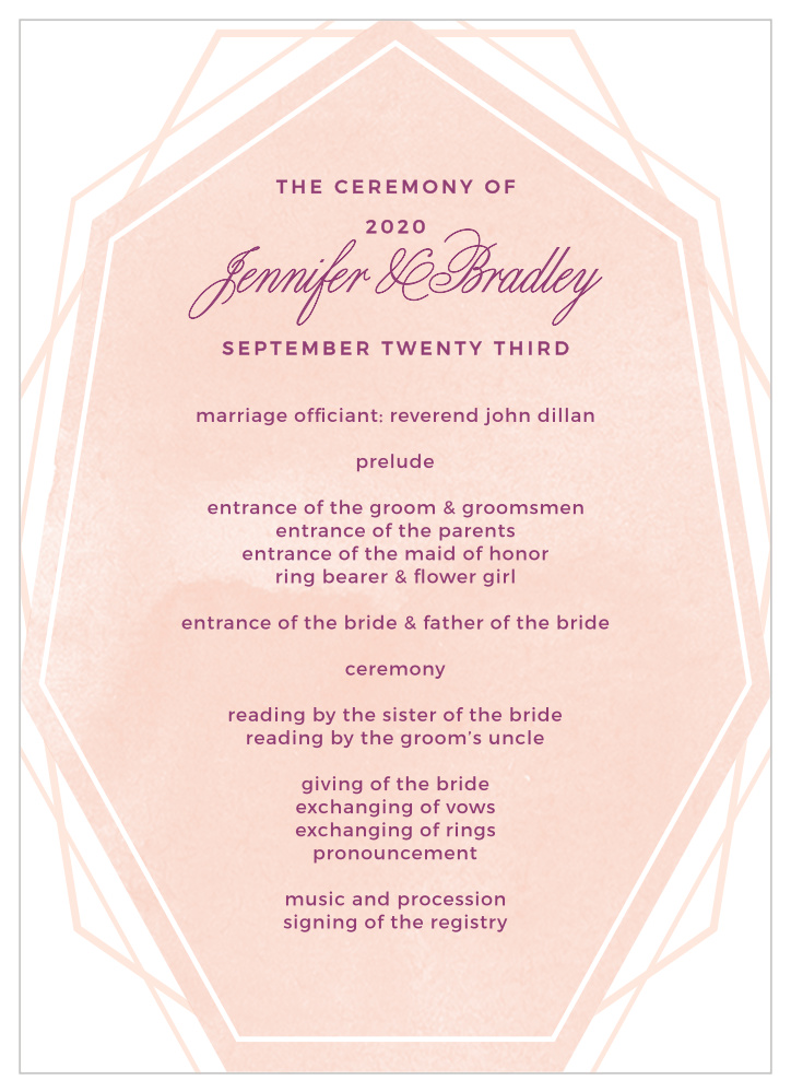 Divinely Modern Wedding Programs
