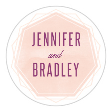 Embellish your contemporary wedding stationery with the cool angles and soft watercolor background of the Divinely Modern Stickers.