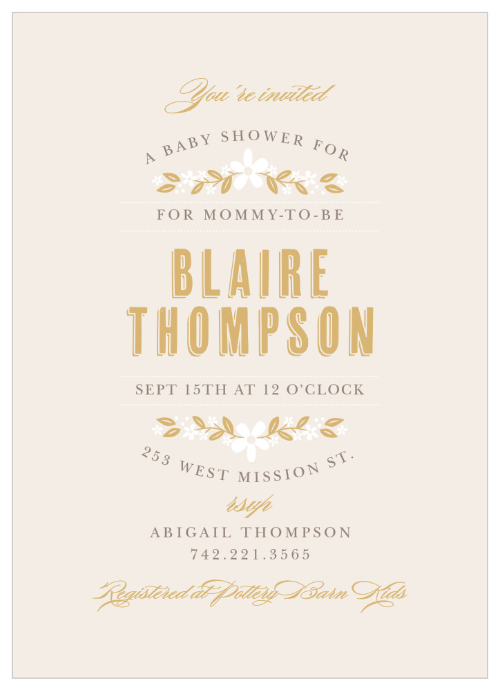 Farmhouse Blooms Foil Baby Shower Invitations