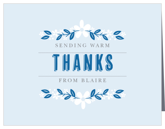 Sweet florals frame your text on the Farmhouse Blooms Thank You Cards. 