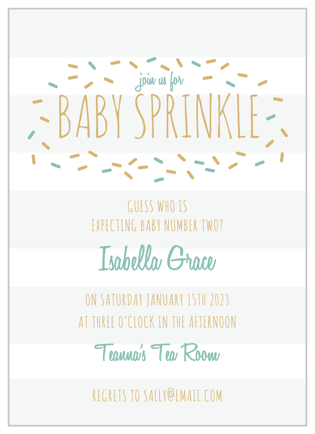 Sprinkles & Stripes Foil Baby Shower Invitations