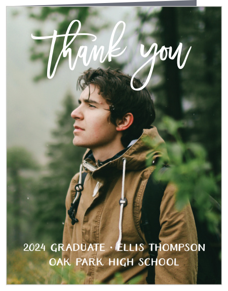 Share your gratitude as you embark on the next phase of your life with the Adventure Awaits Thank You Card.