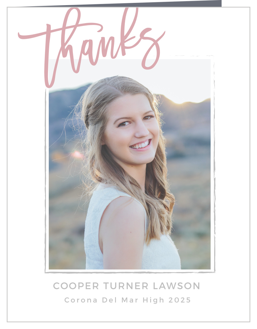 Marker Script Graduation Thank You Cards