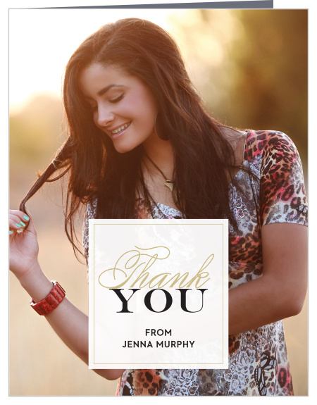 Choose your favorite grad shot for the Photo Quad Thank You Card.
