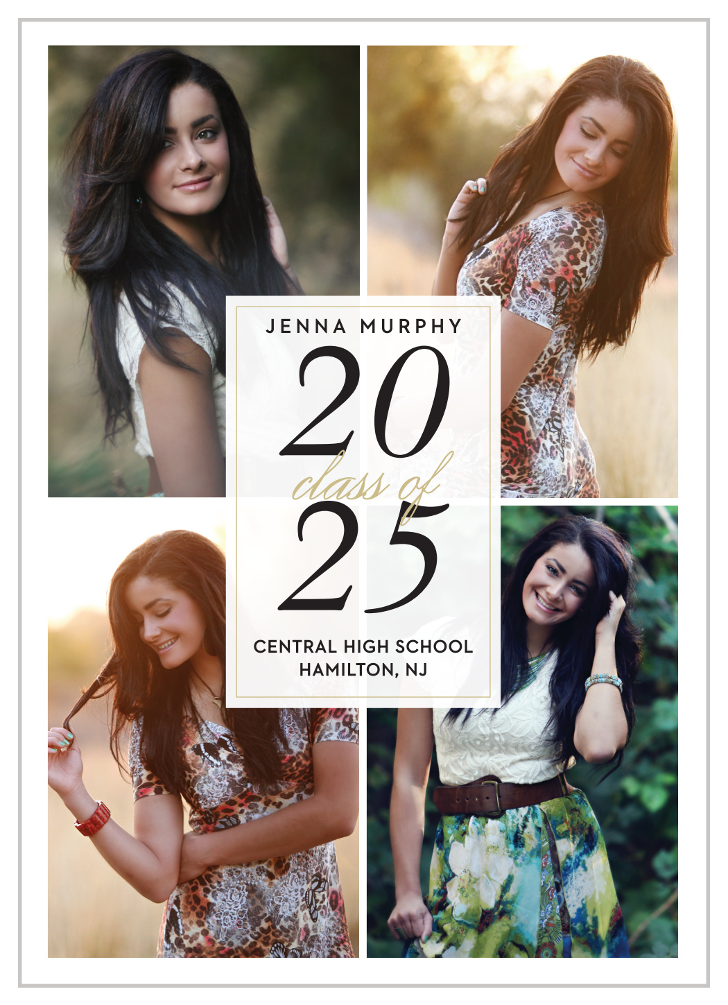 Photo Quad Graduation Announcements