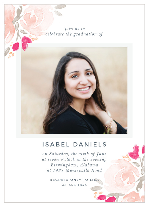 Floral Graduation Announcements & Invitations - Match Your Color