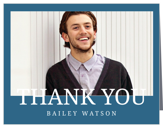 Send a personal thank you card to friends and family with the Banner Grad Thank You Card. 