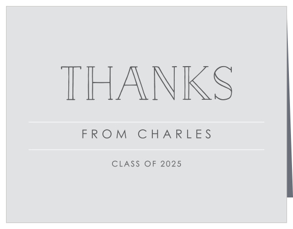 Share your gratitude with the chic simplicity of the Museum Mod Graduation Thank You Card.