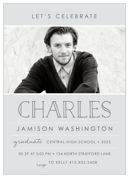 Invite guests to celebrate with you using the Museum Mod Graduation Invitations. 