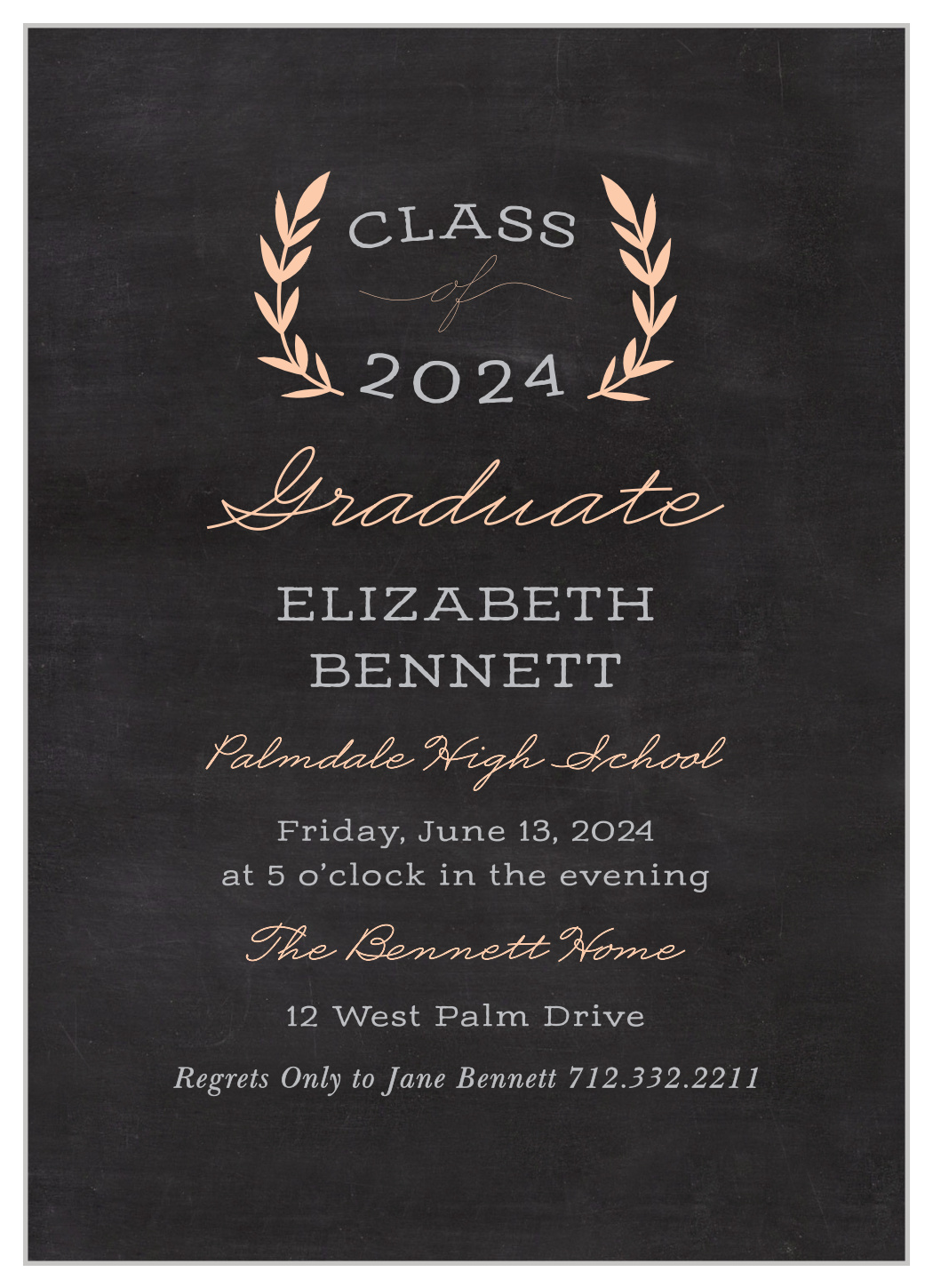 Laurel Leaves Graduation Invitations