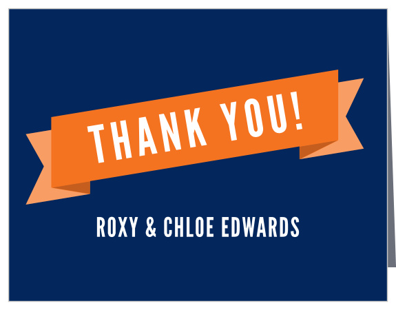 Add your grads’ name in the font of your choice to the Two of A Kind Graduation Thank You Card.