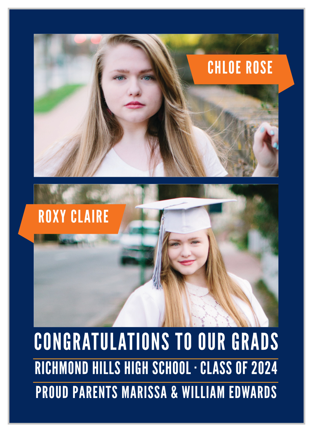 Two of A Kind Graduation Announcements