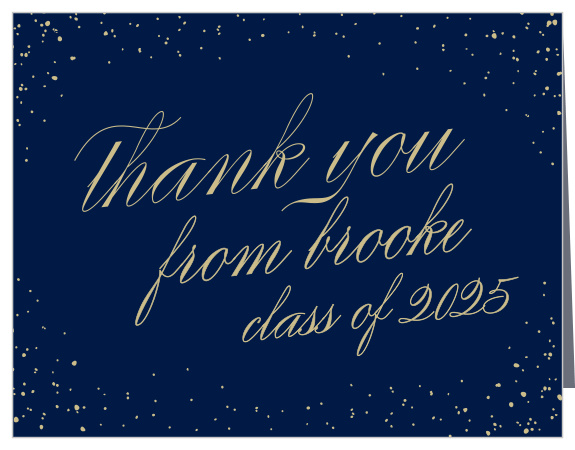 A whimsical scattering of dots frames your text on the Starry Night  Graduation Thank You Card.