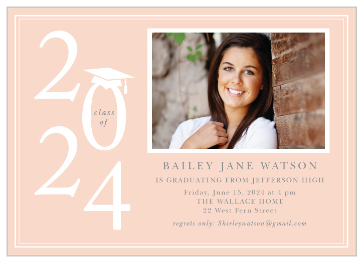 Create classic cards for your graduation ceremony using the Top of the Class Graduation Announcements. 