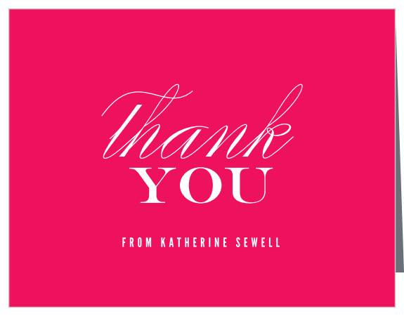 Say “Thank You” with a bright pop of color using the Big Script Thank You Card.
